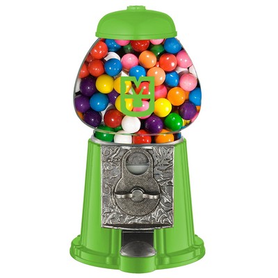 Lime Green 9" Metal w/Glass Gumball / Candy Dispenser Machine