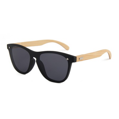 Bamboo Sunglasses - Smoke Lenses - Black Frames