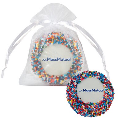 Custom Chocolate Covered Oreo® Organza Bag - Rainbow Nonpareil Sprinkles