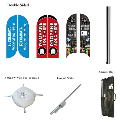 12' Double Sided Advertising Feather Blade Flag Kit