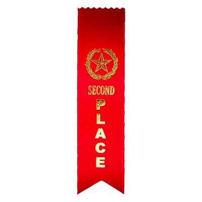 2"x8" 2ND Place Stock Lapel Award Ribbon