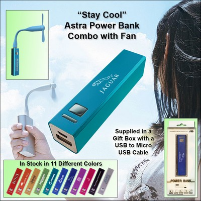 Aquamarine 2600 mAh Astra Power Bank Combo w/Fan