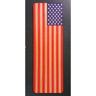 2" x 5.75" - American Flag Hardwood Bookmarks