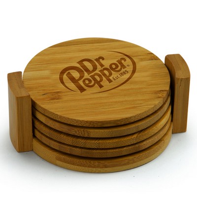 Round Bamboo Coaster Set