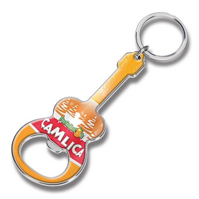 Guitar Shaped Bottle Opener w/Keychain