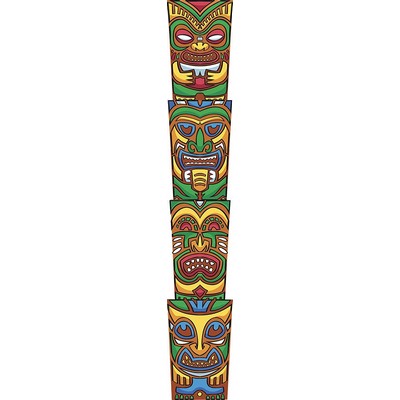 Tiki Totem Cardboard Cutout Stand Up| Standee Picture Poster Photo Print Approx. 6 Feet Tall