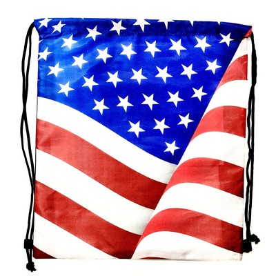 American Flag Drawstring Bag/Backpack