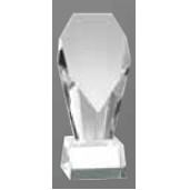 Small Crystal Slant Face Award w/Clear Crystal Base