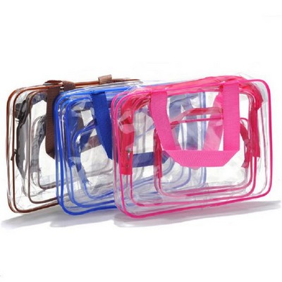 3 Piece Clear PVC Travel Cosmetic Wash Bag