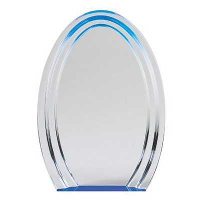 Blue Double Halo Oval Award, Small (4-3/4"x7"H)