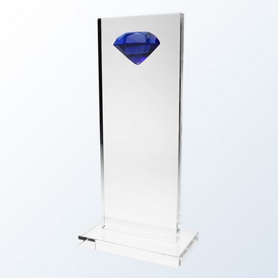 Blue Diamond High-Rise Optic Crystal Award - Small