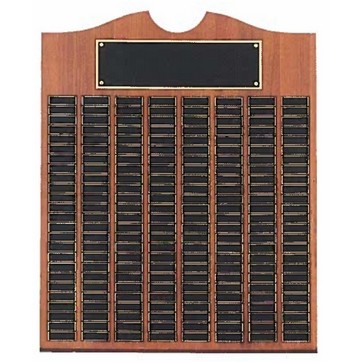 Airflyte® Roster Series American Walnut Plaque w/72 Black Brass Plates & Top Notch