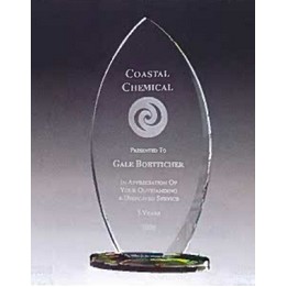 Flame Series Clear Glass Award w/Prism-Effect Base (3.875"x 9.875")