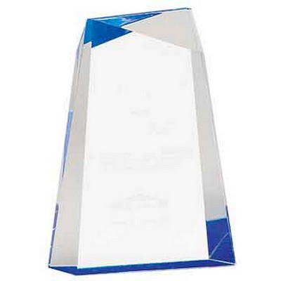 7" Blue Facet Wedge Acrylic Award