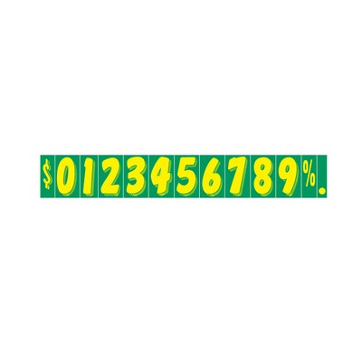 7 ½" Sun Buster Yellow & Green Number Decal (Set of 12)