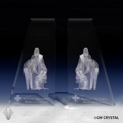 Apex Crystal Book End Set (6" x 2 ¾" x 2")