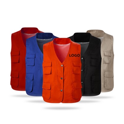 Button Work Vest