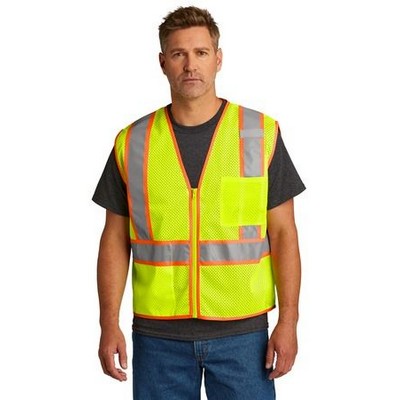 CornerStone® ANSI 107 Class 2 Mesh Zippered Two-Tone Vest