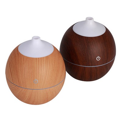 USB Wood Grain Aroma Humidifier with LED Light