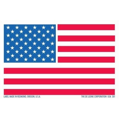 American Flag Paper Labels - 2" x 3"