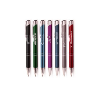 Satin Finish colored click action metal pens