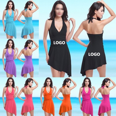 One Piece Bathing Suit Lady Beach Dress