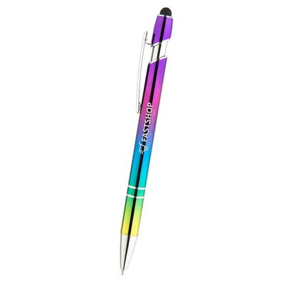 Velvet Iridescent Metal Pen with Stylus