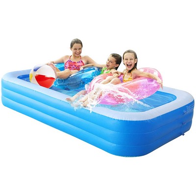 Inflatable Pool for Adults, Kids, Family Kiddie Swimming Pool, Toddlers for Ages 3+