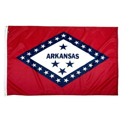 Arkansas Indoor Parade Flag w/Pole Hem & Fringe (3'x5')