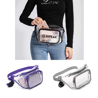 Transparent TPU Fanny Pack W/Two Zipper Pockets