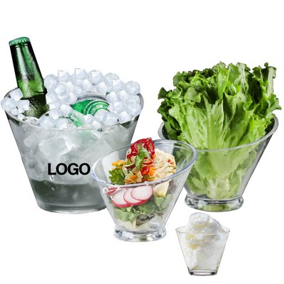 Clear Acrylic Slanted Ice Cream Bowl