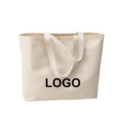 10 Oz. Canvas Cotton Tote Bag w/Woven Handle