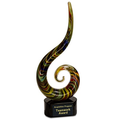 15 1/2" Color Swoop Art Glass Award