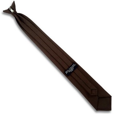 Brown Clip On Tie Extra Long 22"