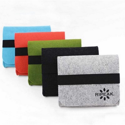 Mini Small Felt Purse Organizer Handbag Pocketbook Handle Bag