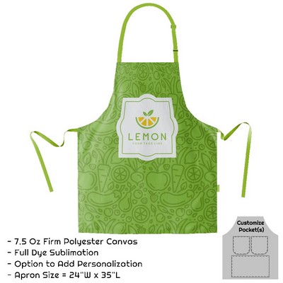 Poly Canvas Sublimation Bib Apron - 24"W X 35"L