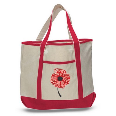 Custom 12 Oz Cotton Canvas Boat Tote Bag -13.5"W*16"H*5d