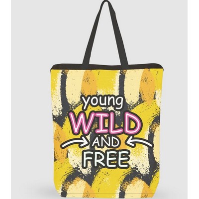 Full Sublimation 12 Oz Poly Canvas Tote Bag -13"Wx15"Hx 24"Handle