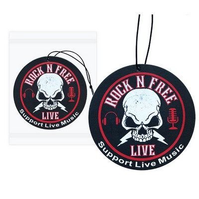 3.5" Die Cut Shape Custom Full Color Printed Air Freshener/Air Deodorizer w/Dark Cocoa Scent