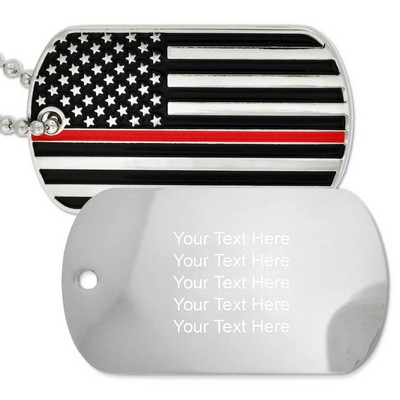 Thin Red Line Dog Tag - Engravable