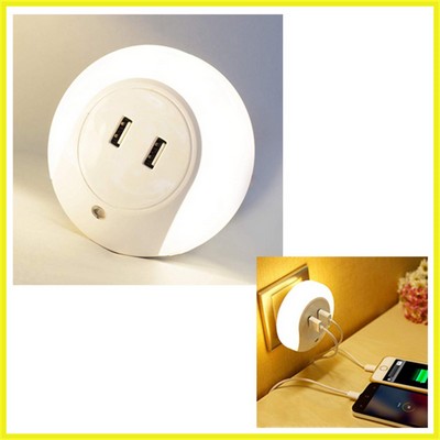 LED Night Light w/2 USB Charge