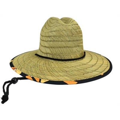 Large Brim Straw Lifeguard Hat