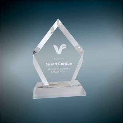 6" Silver Frosted Base Diamond Award