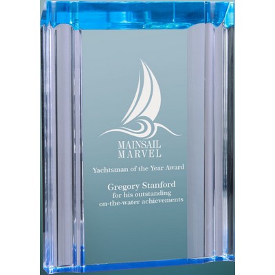 4.75" x 6-1/8" Blue Channel Acrylic Award