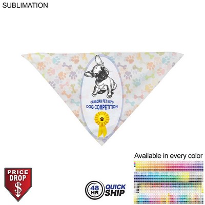 48 Hr Quick Ship -Large Dog Bandana, 32x22x22, Stitched Edges, Sublimated Edge to Edge