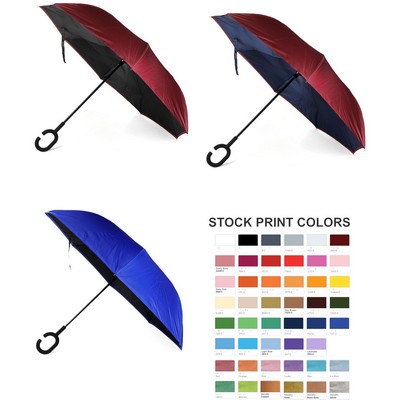 Double Layer Inverted Umbrella - 48" Arc - Manual Open, fashion colors CLEARANCE 12/25/24