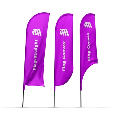 13' Advertising Flag Single w Ground Spike or Cross Base