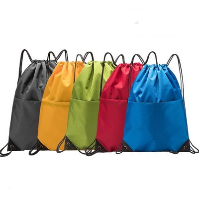 Sports Oxford Drawstring Backpack with Pocket