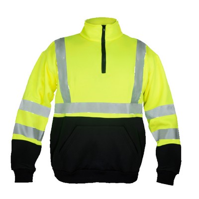 ANSI Class 3 Hi-Vis 1/4 Zip Sweatshirt (Includes Imprint and Shipping)