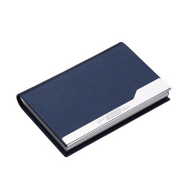 PU Leather Metal Business Card Holder